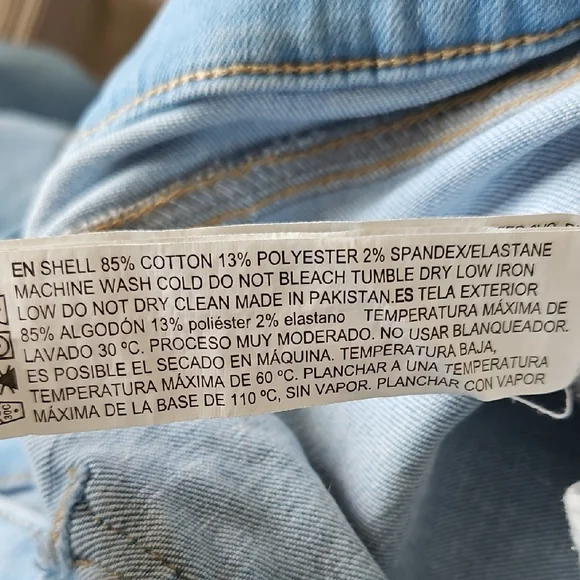 Forever 21 Blue High Waise Button Closure Bellbottom Flare Distressed Jeans - Picture 4 of 5